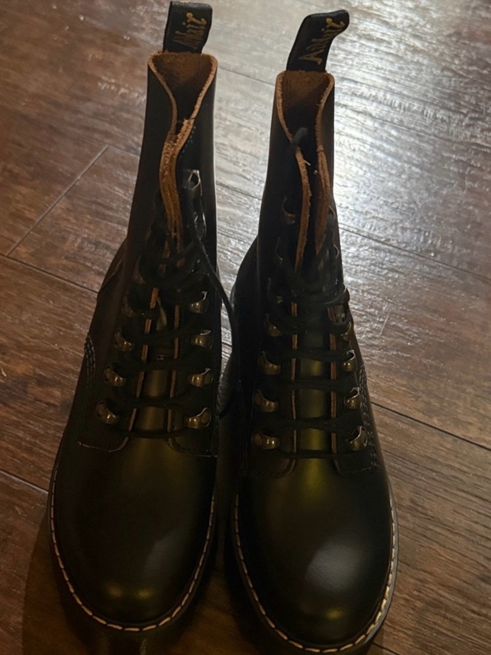 Dr. Martens Black Lace-Up Leather Boots for Women